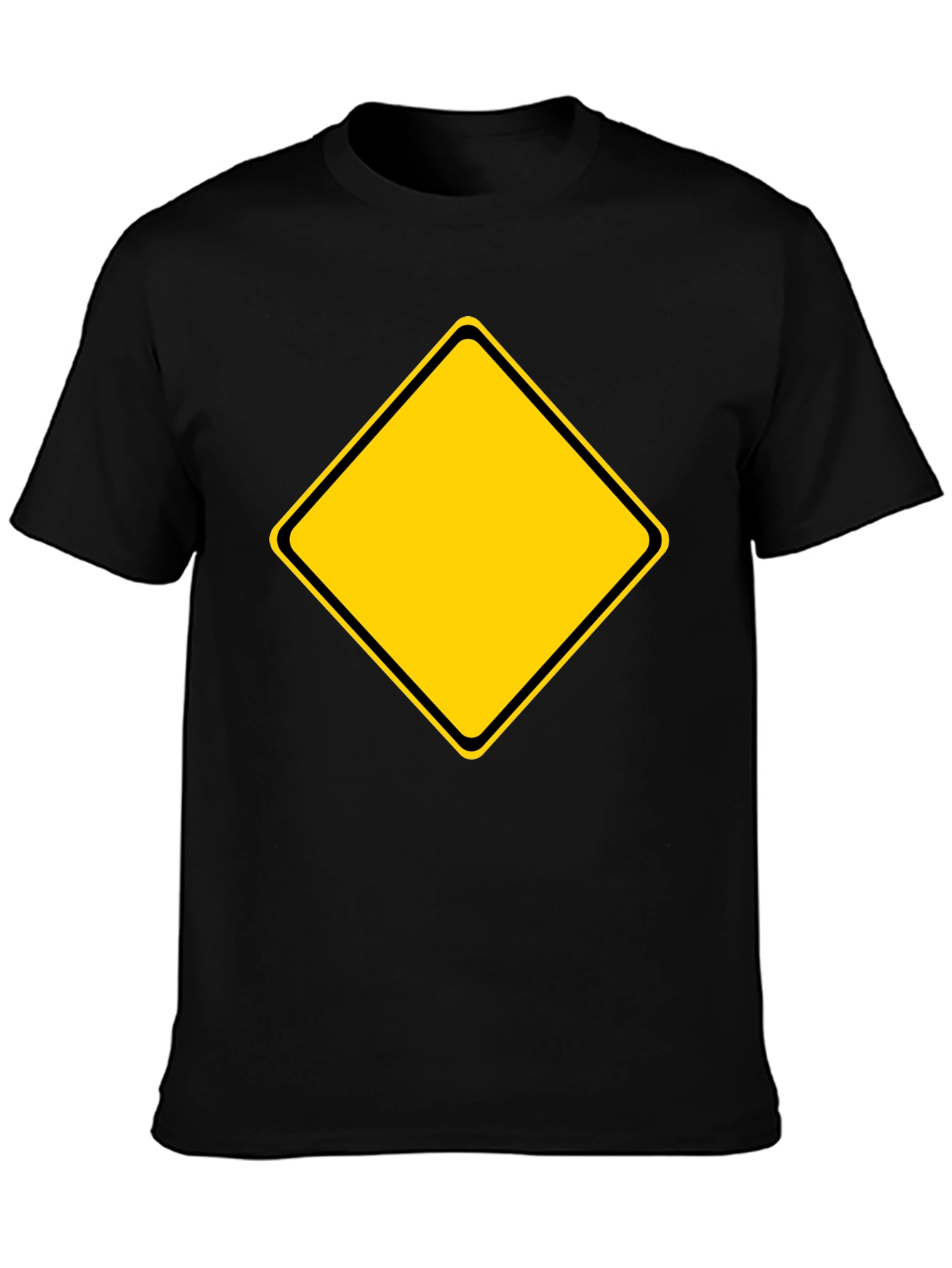 Caution Sign Graphic Tee - Black T-Shirt