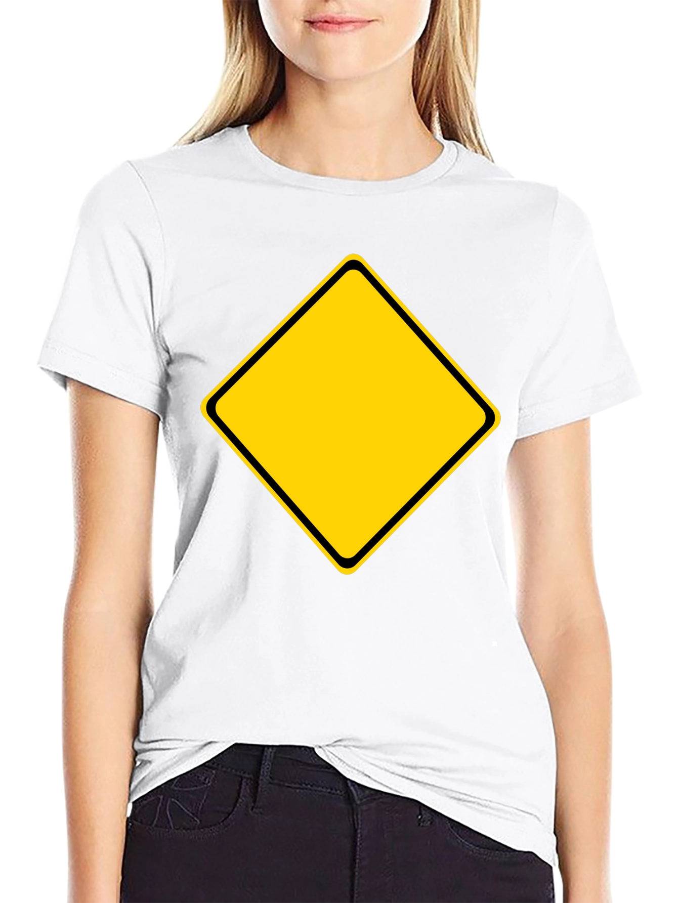 Caution Sign Graphic Tee - Black T-Shirt