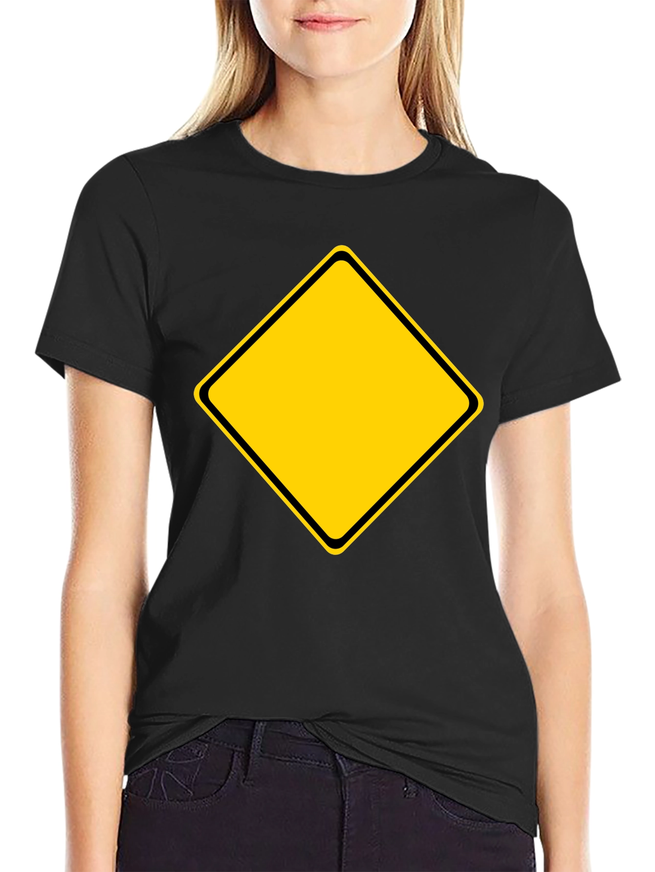 Caution Sign Graphic Tee - Black T-Shirt
