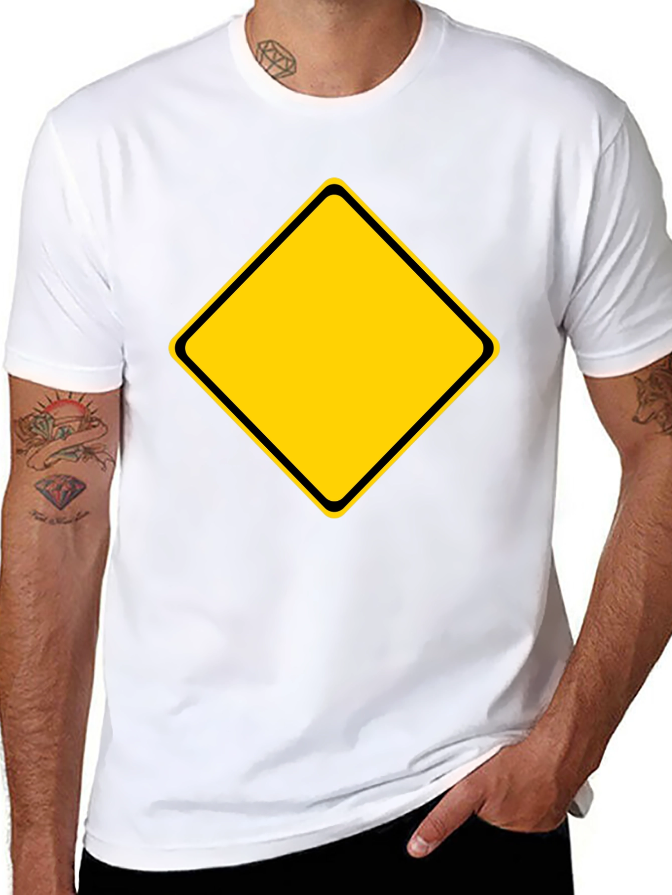 Caution Sign Graphic Tee - Black T-Shirt