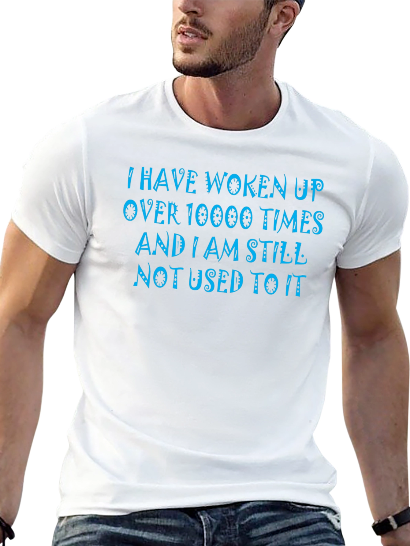 Funny Woken Up Graphic Print Tee - Black