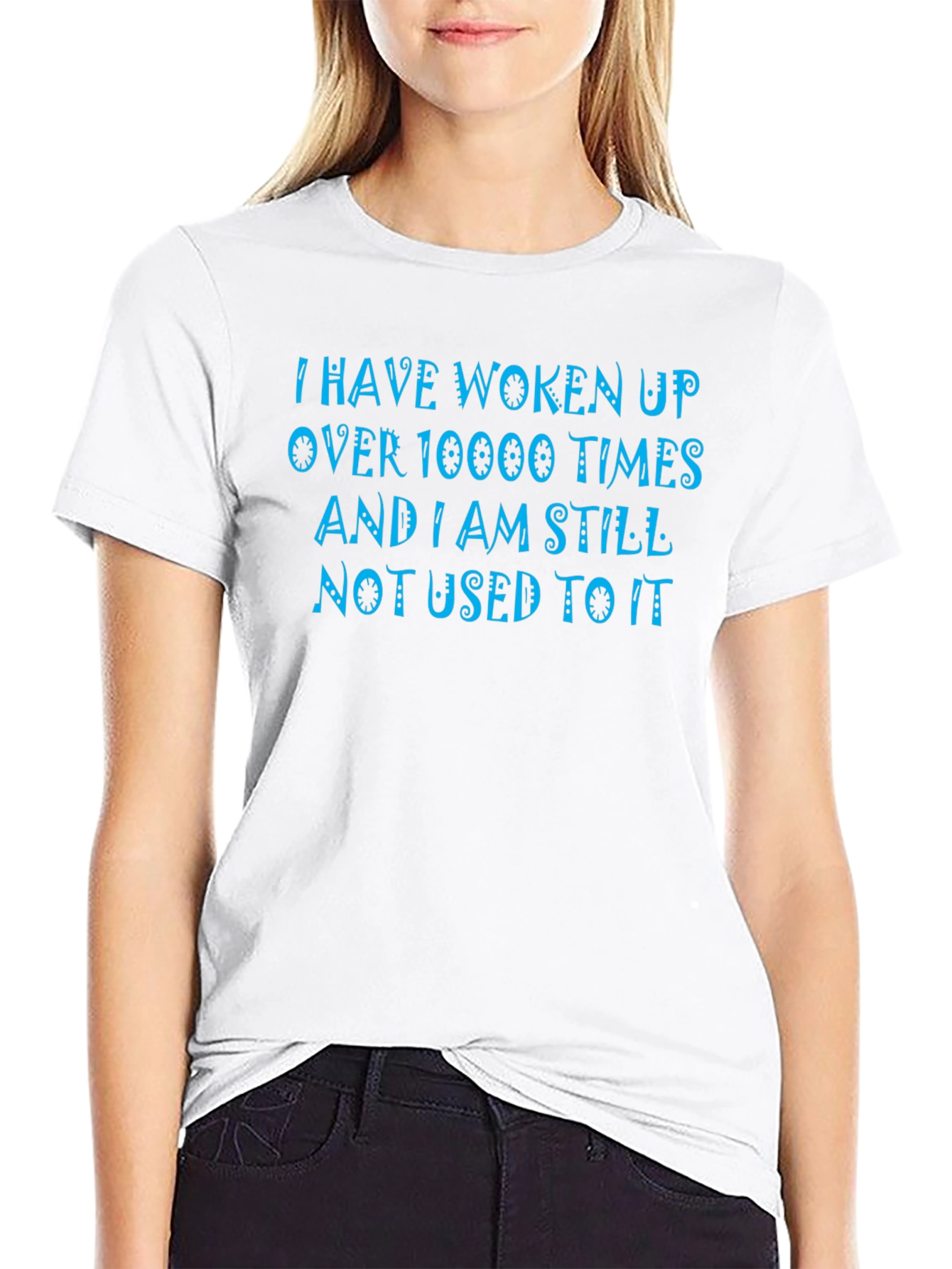 Funny Woken Up Graphic Print Tee - Black