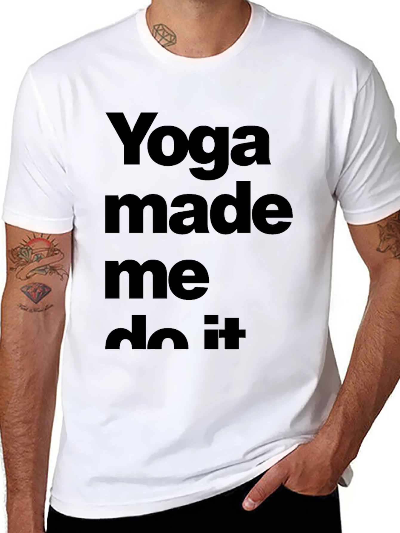 Yoga Made Me Do It Black Tee
