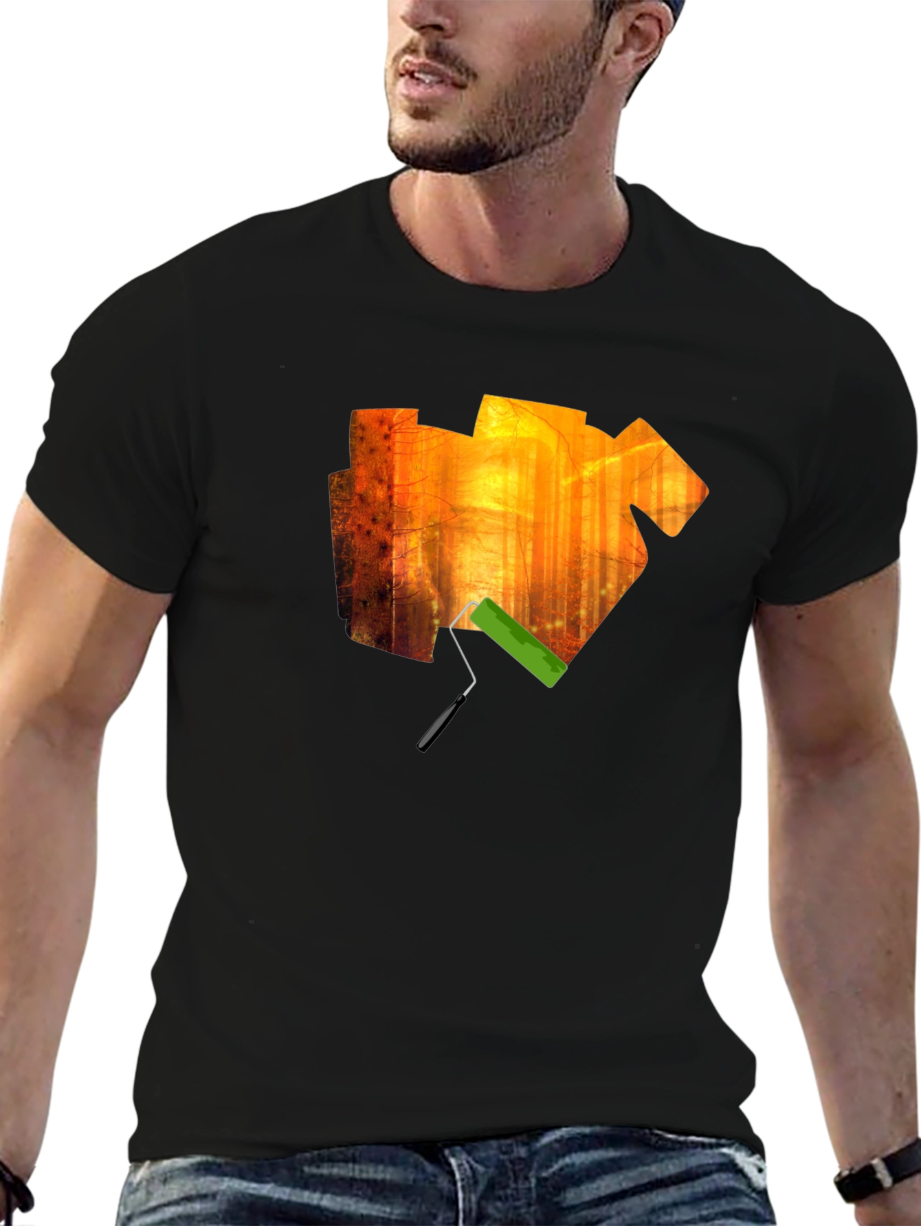 Artistic Forest Paint Roller Graphic Tee