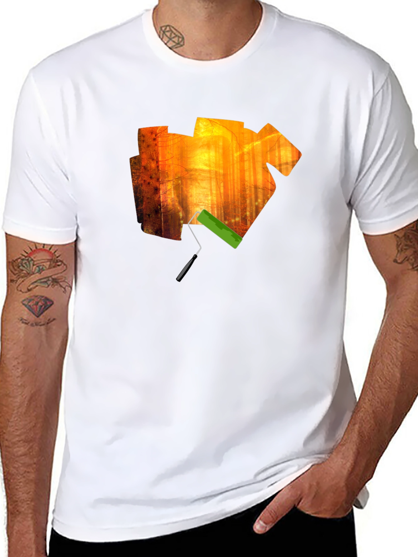 Artistic Forest Paint Roller Graphic Tee