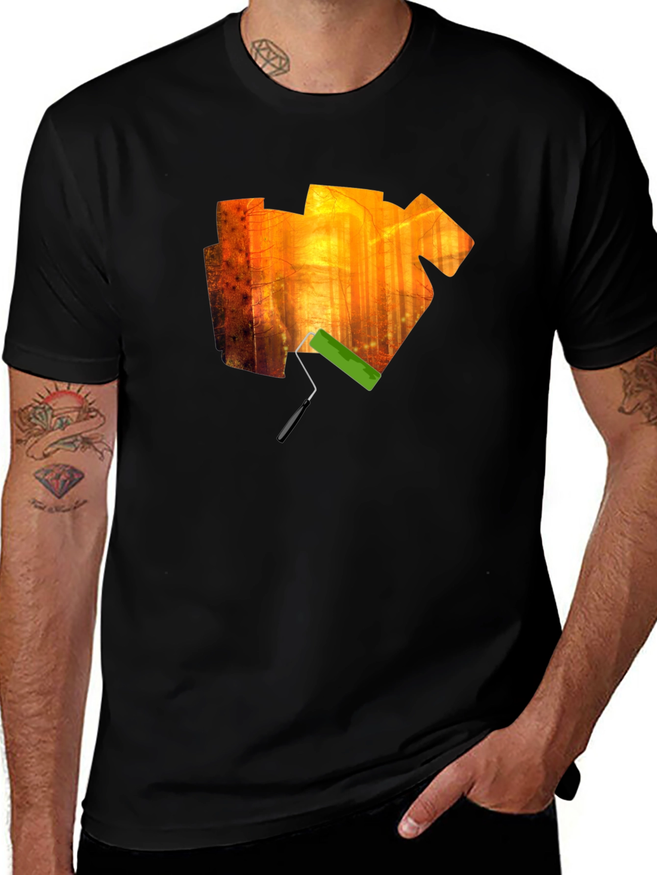 Artistic Forest Paint Roller Graphic Tee