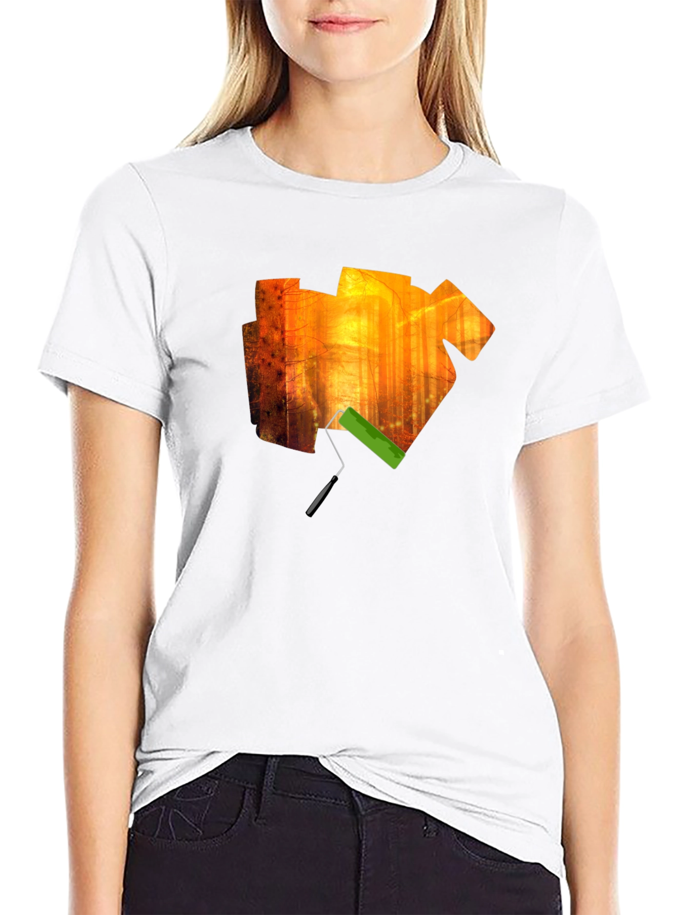 Artistic Forest Paint Roller Graphic Tee