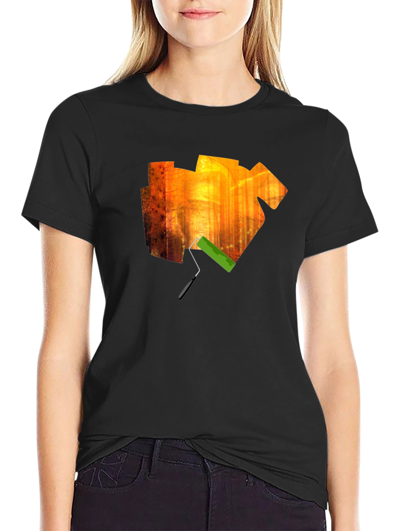 Artistic Forest Paint Roller Graphic Tee