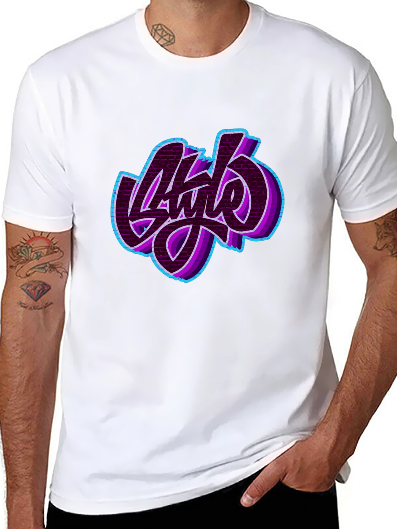 Stylish Graphic Print Black T-Shirt