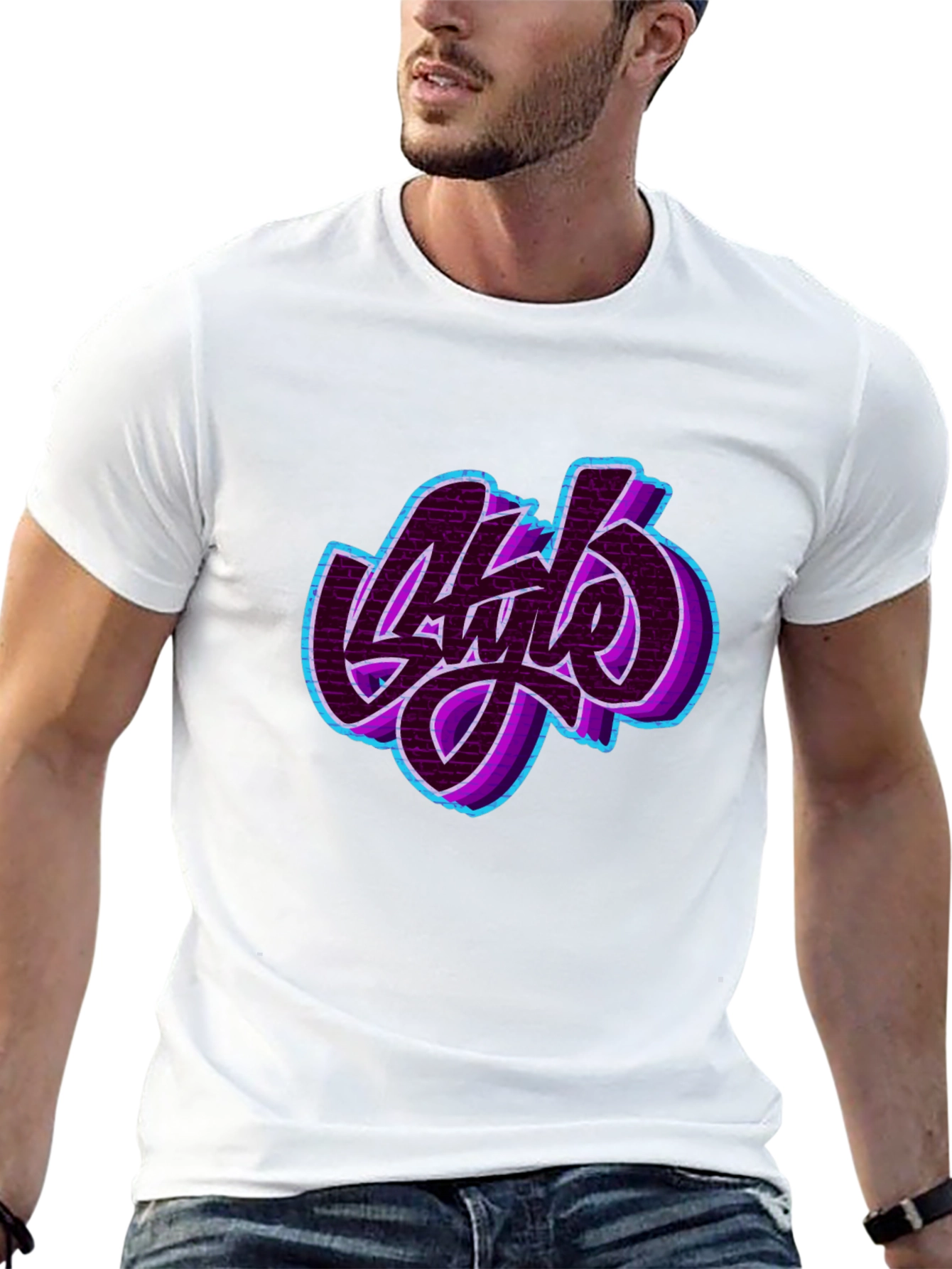 Stylish Graphic Print Black T-Shirt