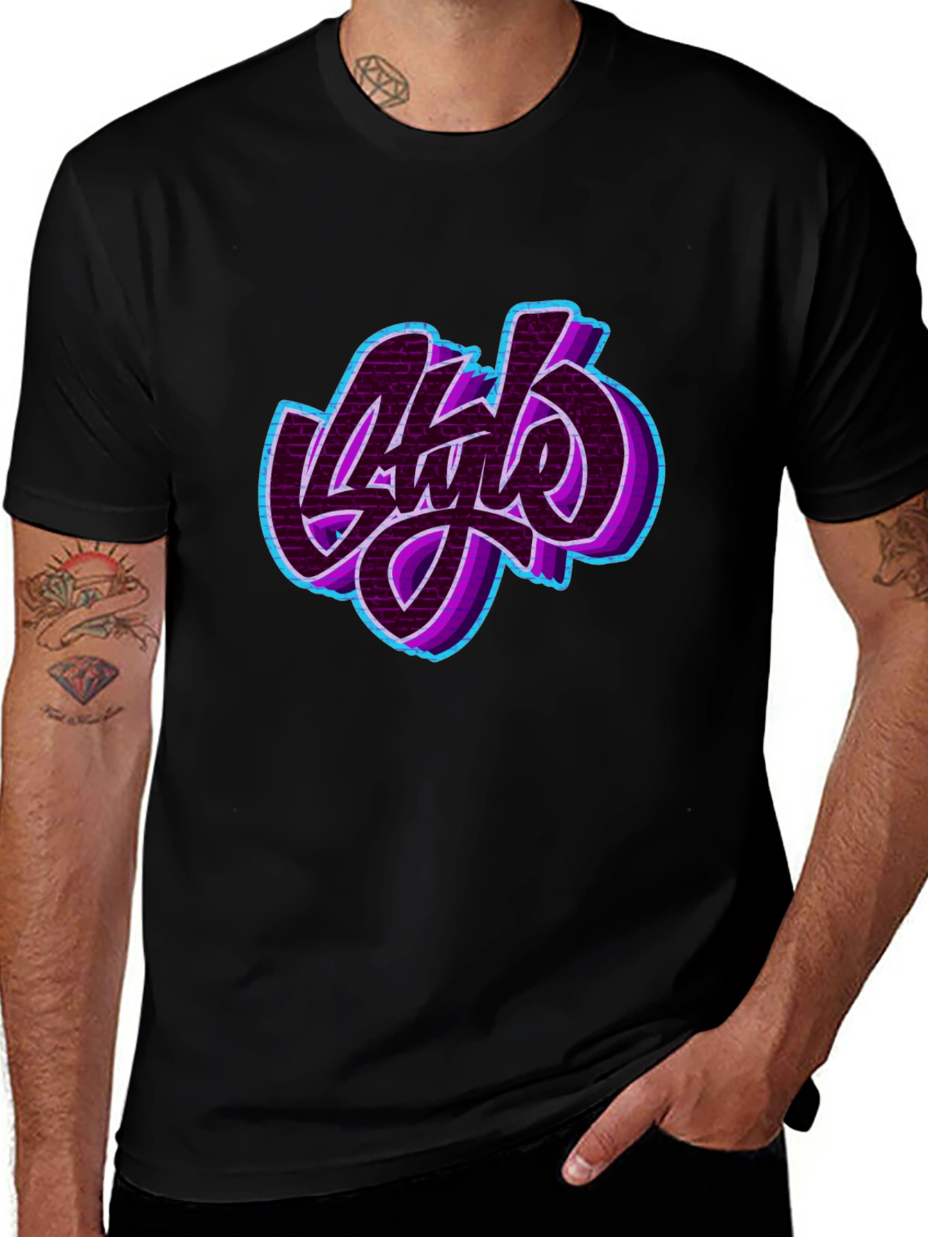 Stylish Graphic Print Black T-Shirt
