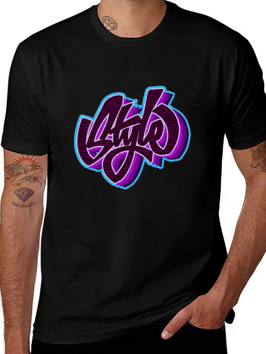 Stylish Graphic Print Black T-Shirt