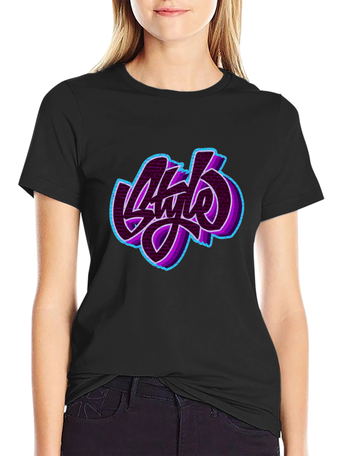 Stylish Graphic Print Black T-Shirt