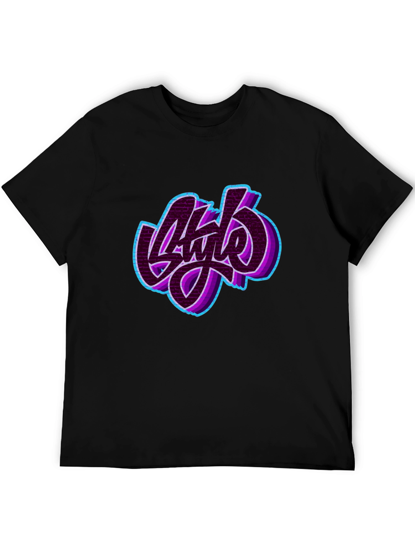 Stylish Graphic Print Black T-Shirt