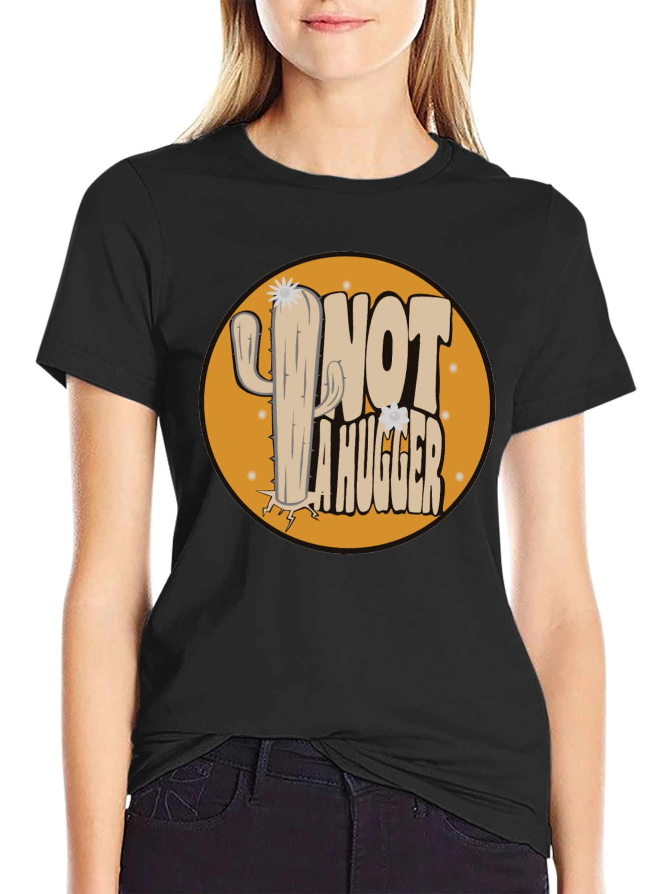 Not A Hugger Cactus Graphic Tee