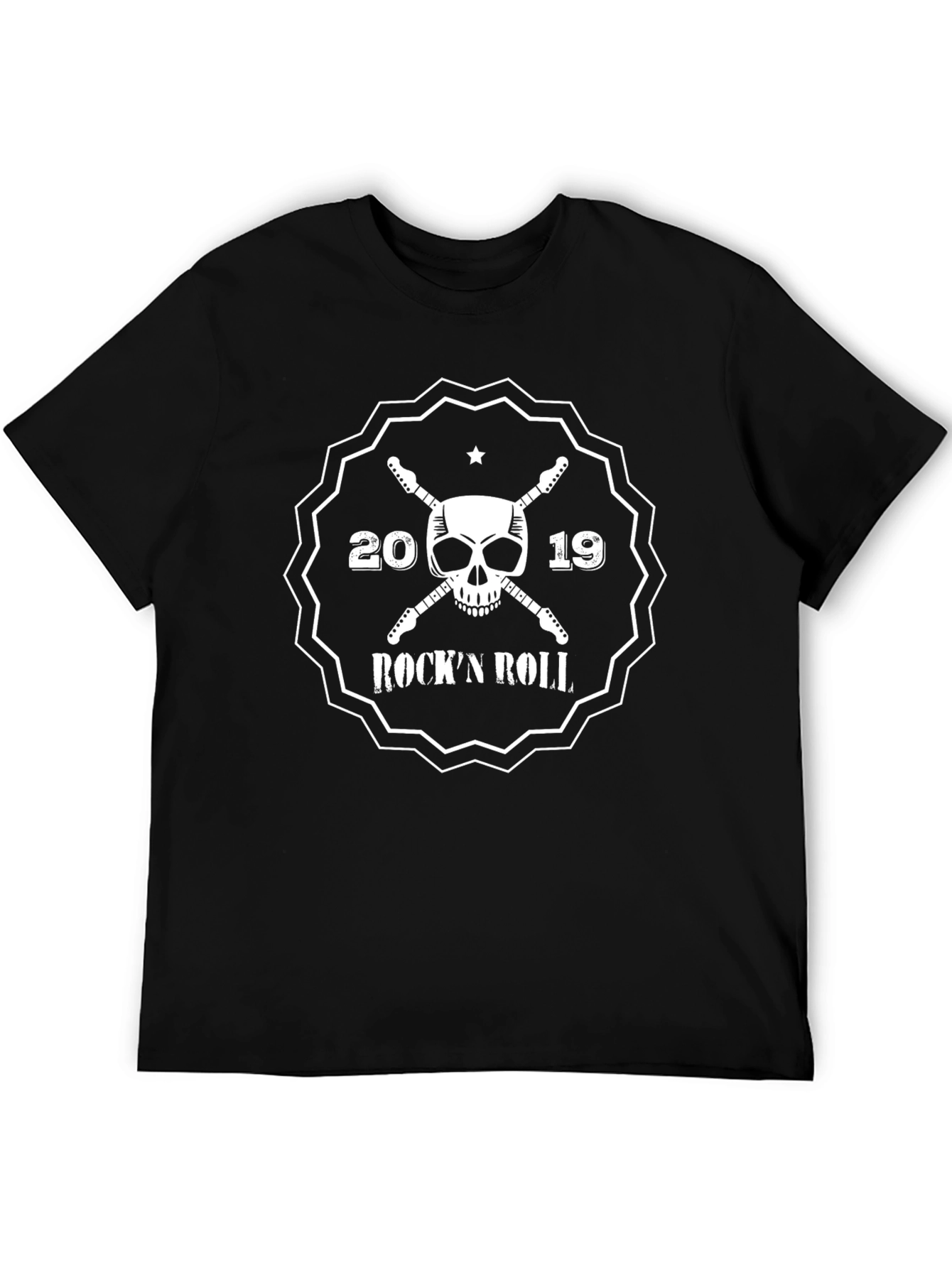 Rockn Roll Skull Graphic T-Shirt