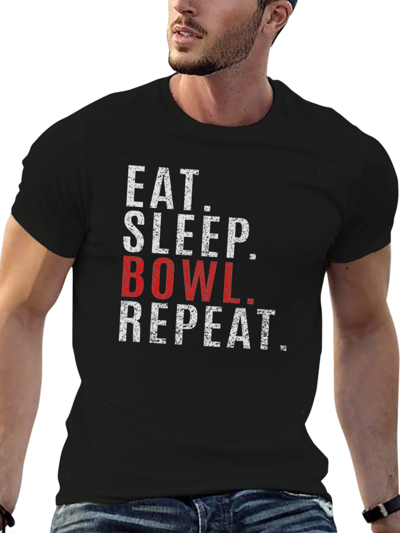 Eat Sleep Bowl Repeat Graphic T-Shirt