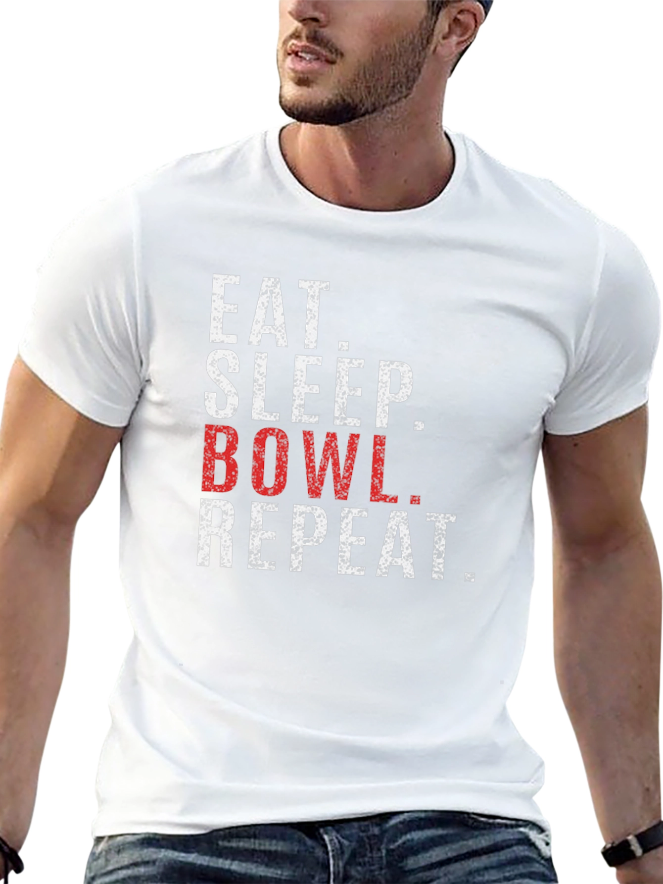 Eat Sleep Bowl Repeat Graphic T-Shirt