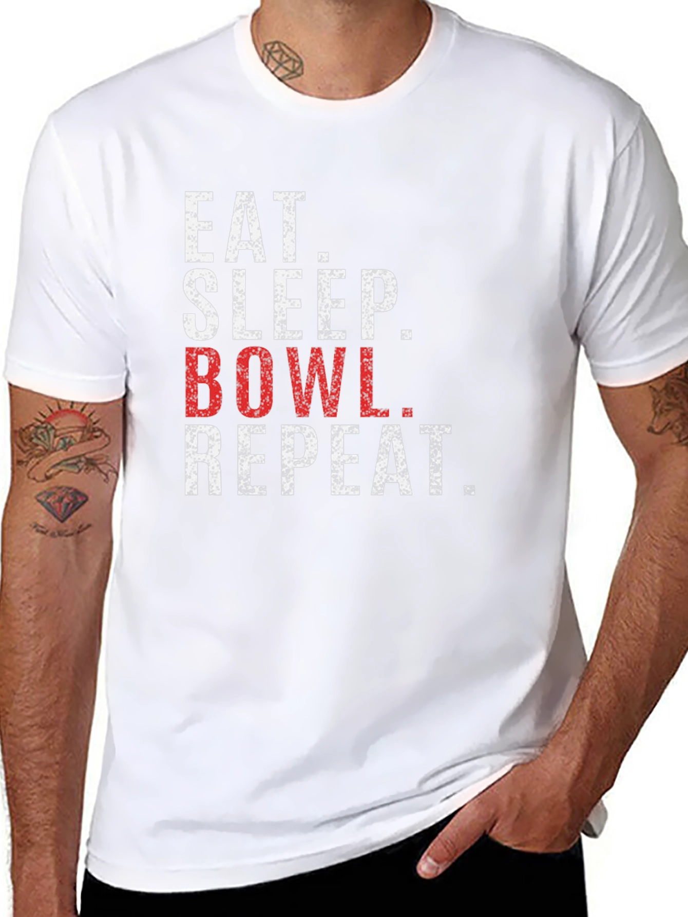 Eat Sleep Bowl Repeat Graphic T-Shirt