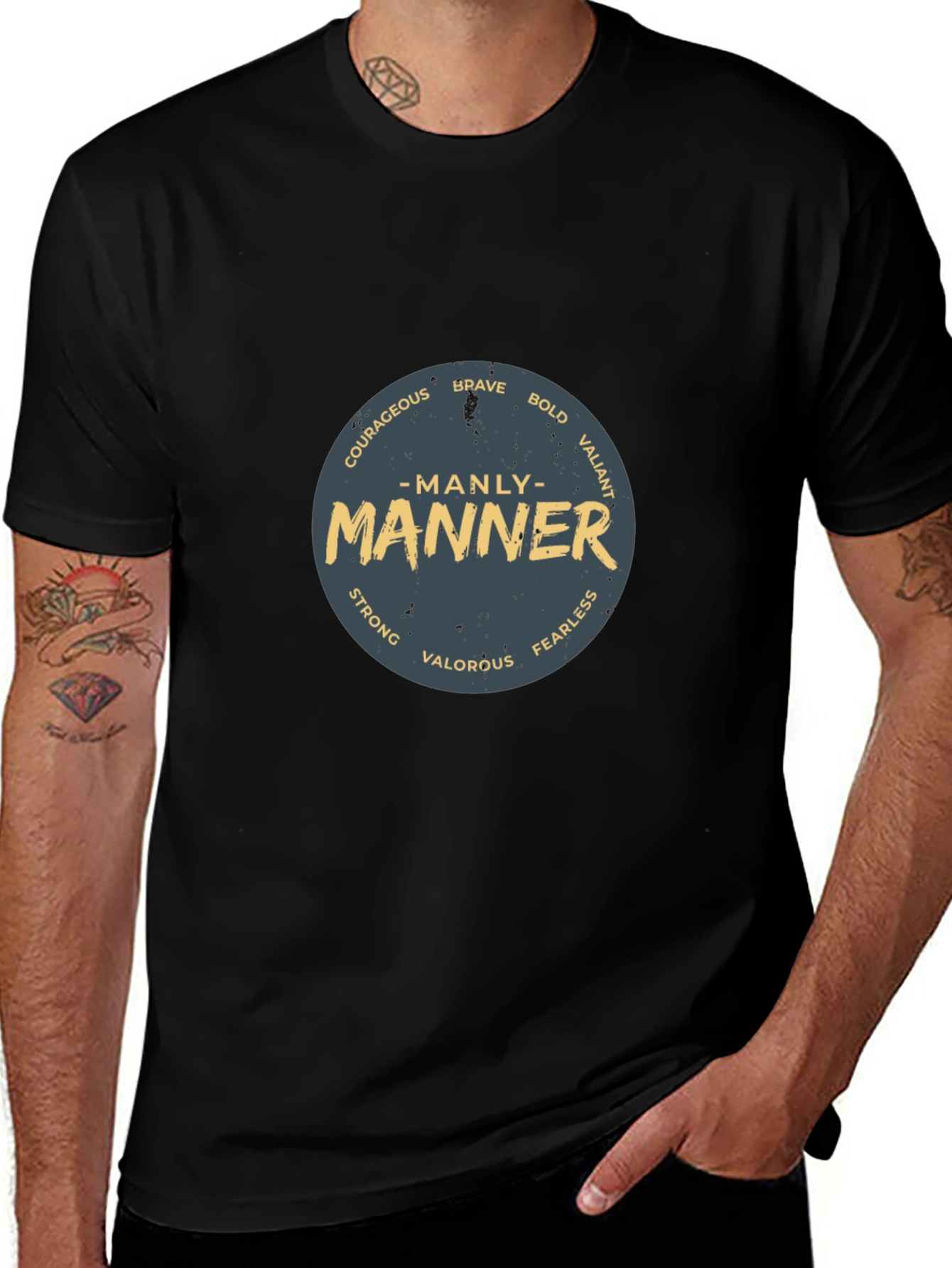 Manly Manner Graphic Print Tee