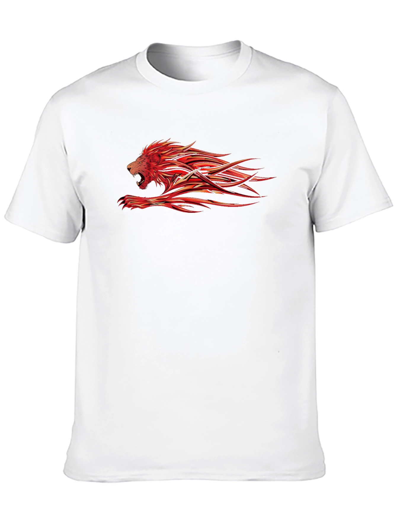 Fiery Lion Graphic Black T-Shirt