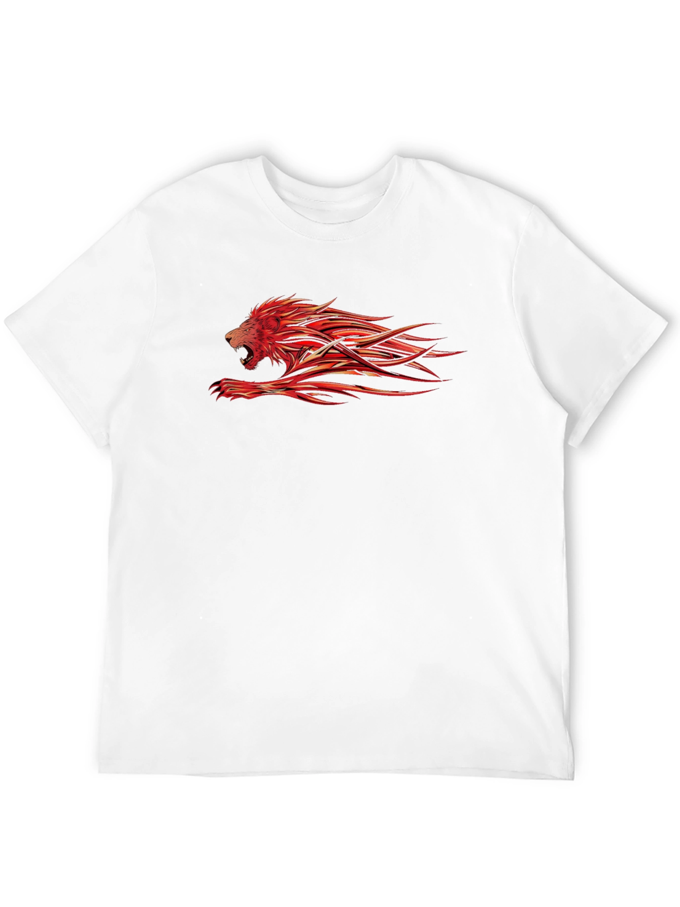 Fiery Lion Graphic Black T-Shirt