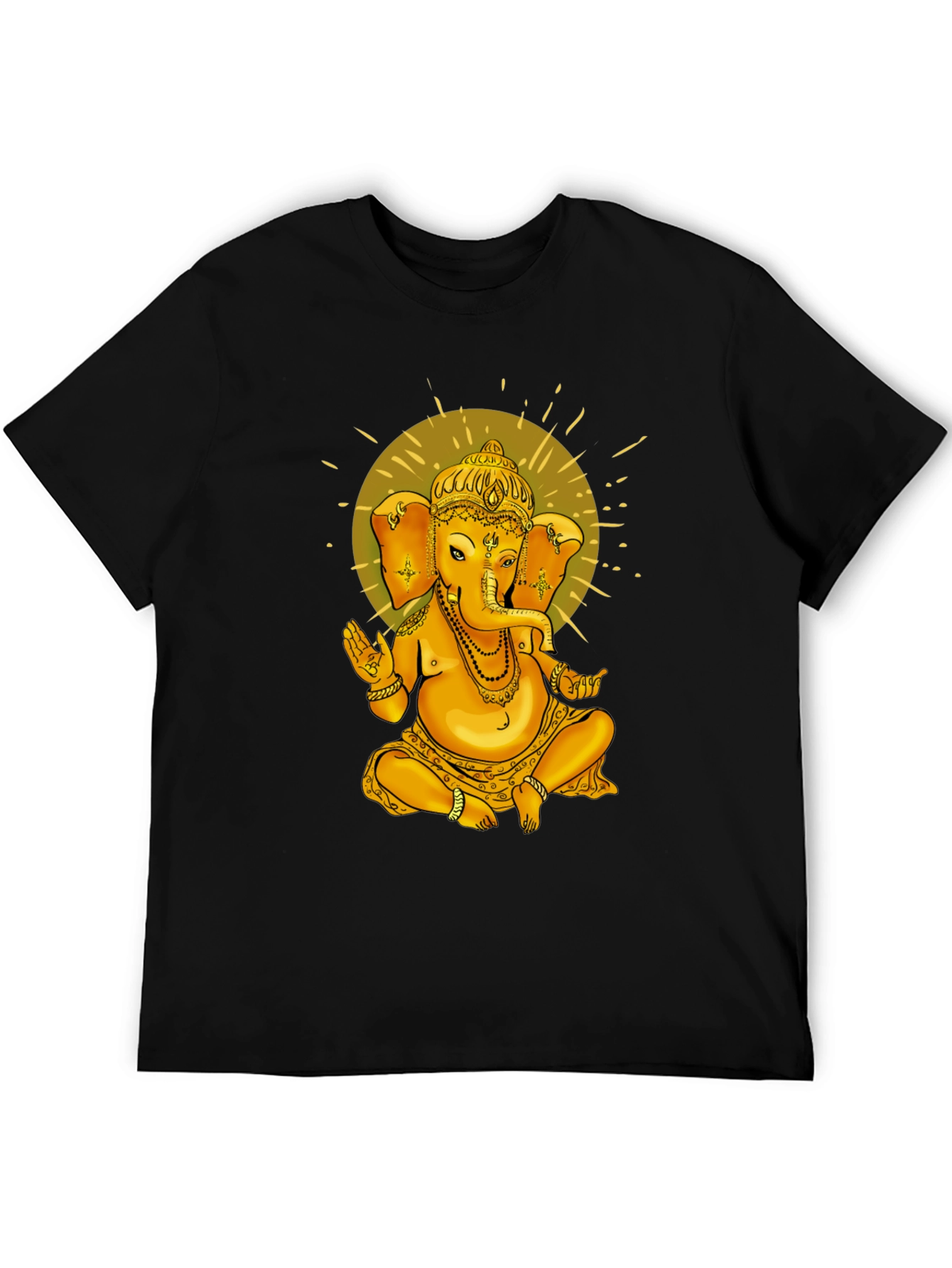 Ganesha Graphic Print Black T-Shirt
