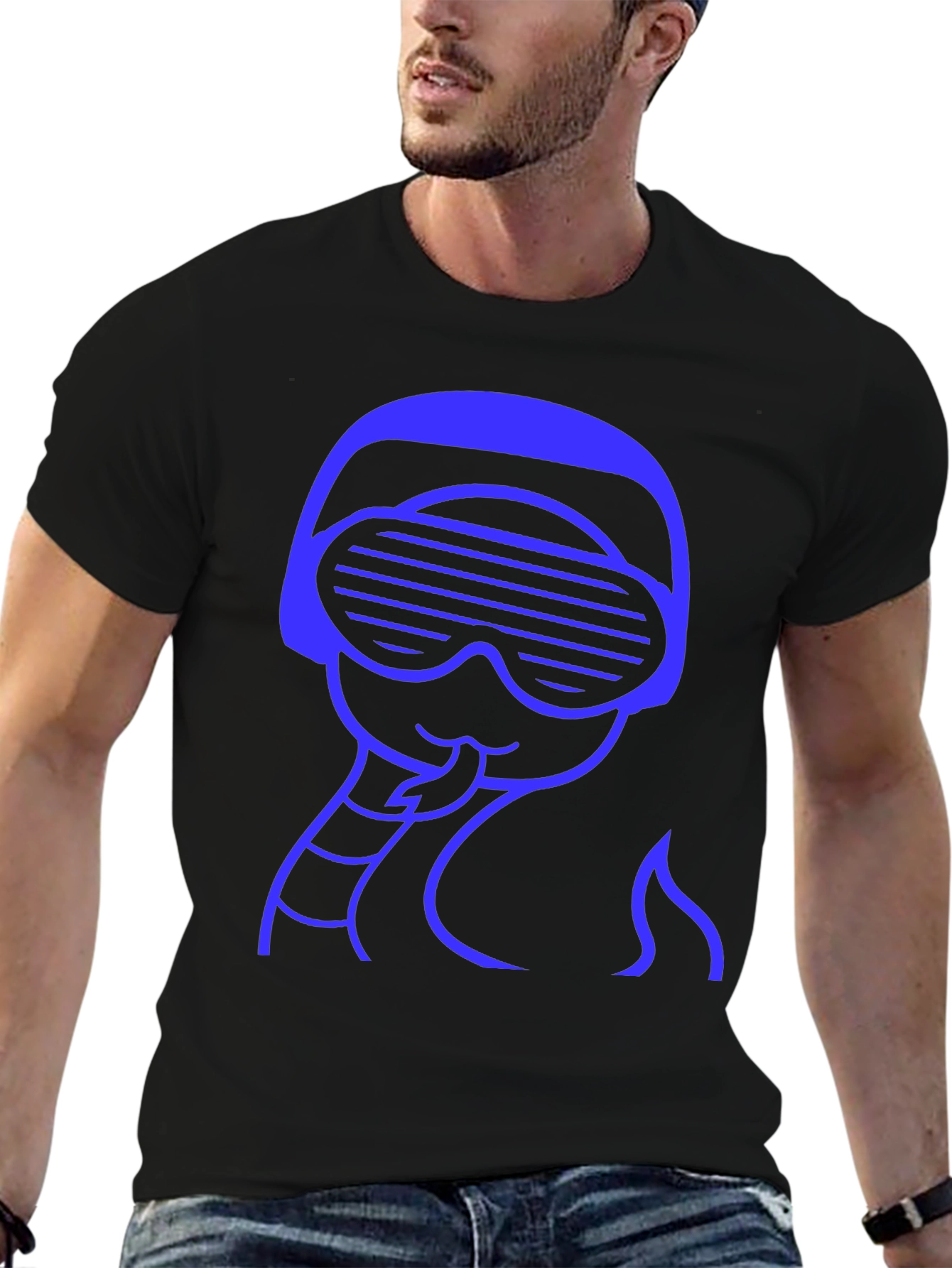 Retro Snake Tee - Black Crew Neck
