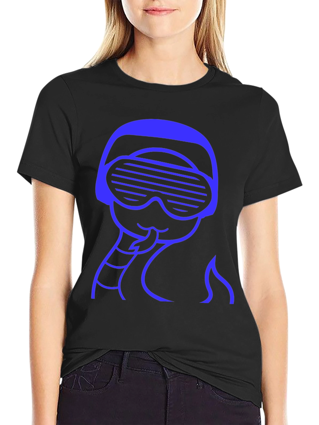 Retro Snake Tee - Black Crew Neck