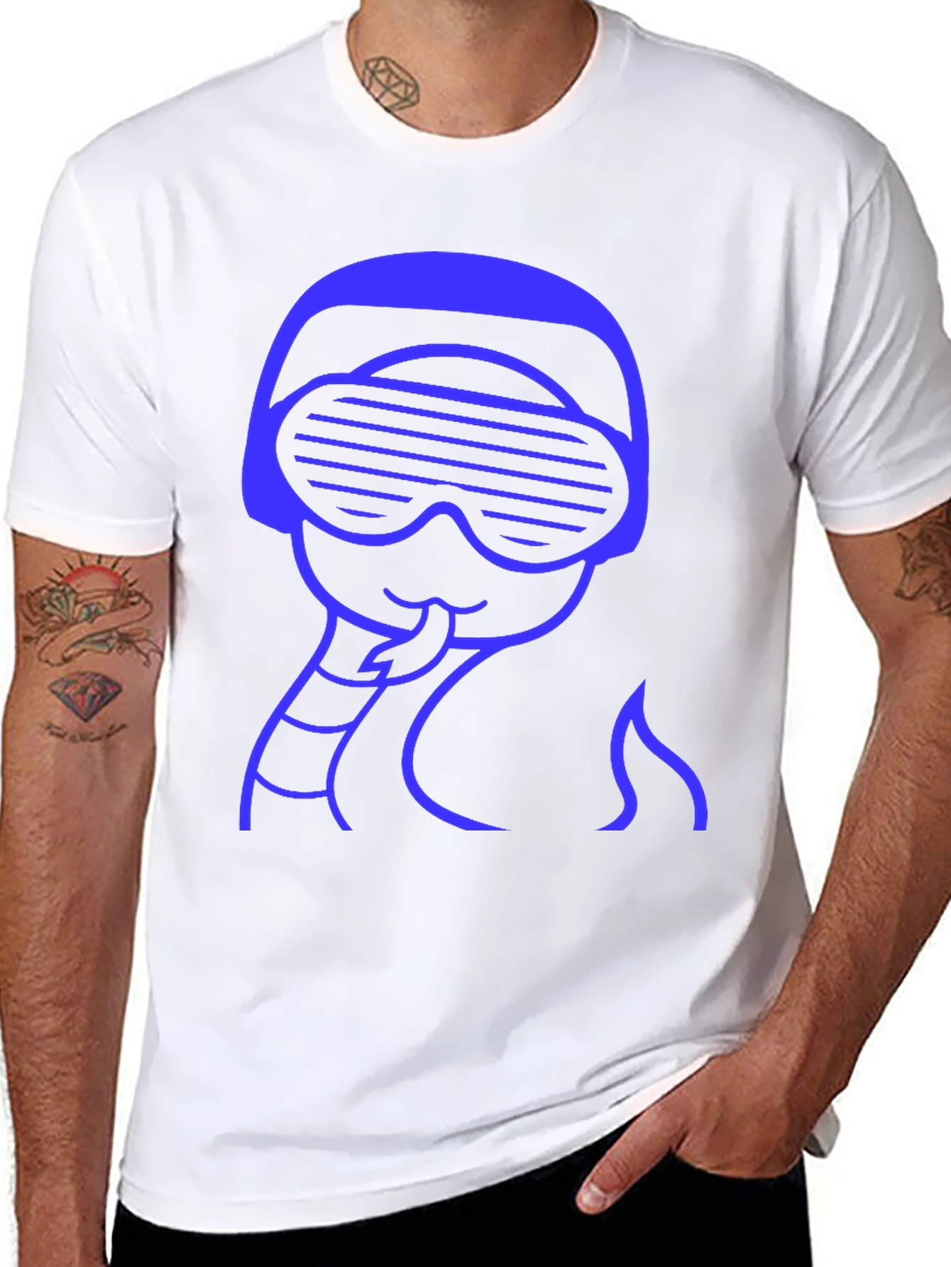 Retro Snake Tee - Black Crew Neck