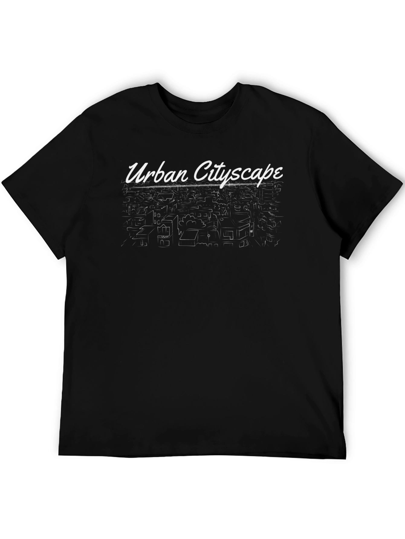 Urban Cityscape Black T-Shirt