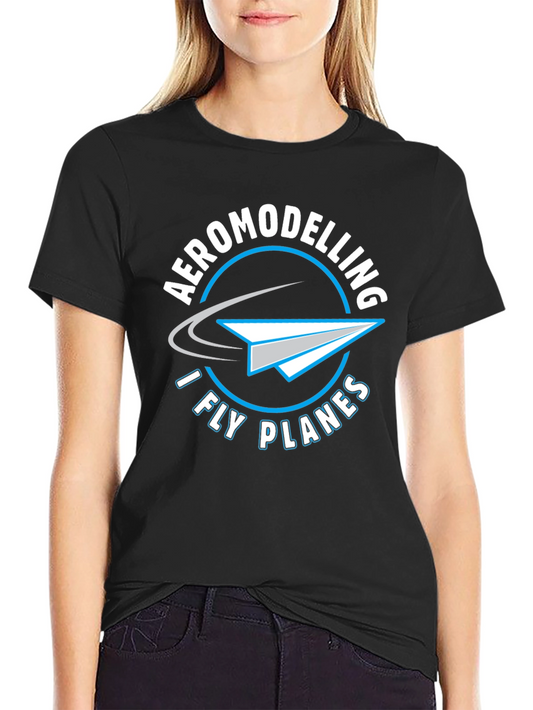 Aeromodelling - I Fly Planes Black T-Shirt