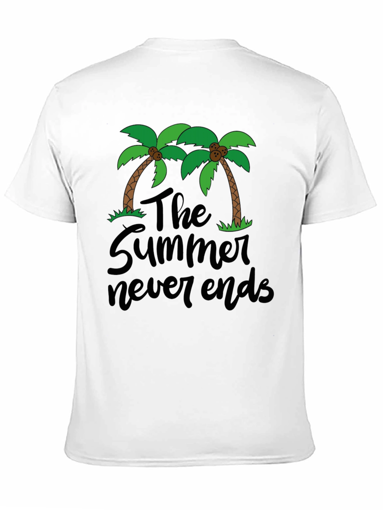 The Summer Never Ends T-Shirt Palm Tree Graphic Tee