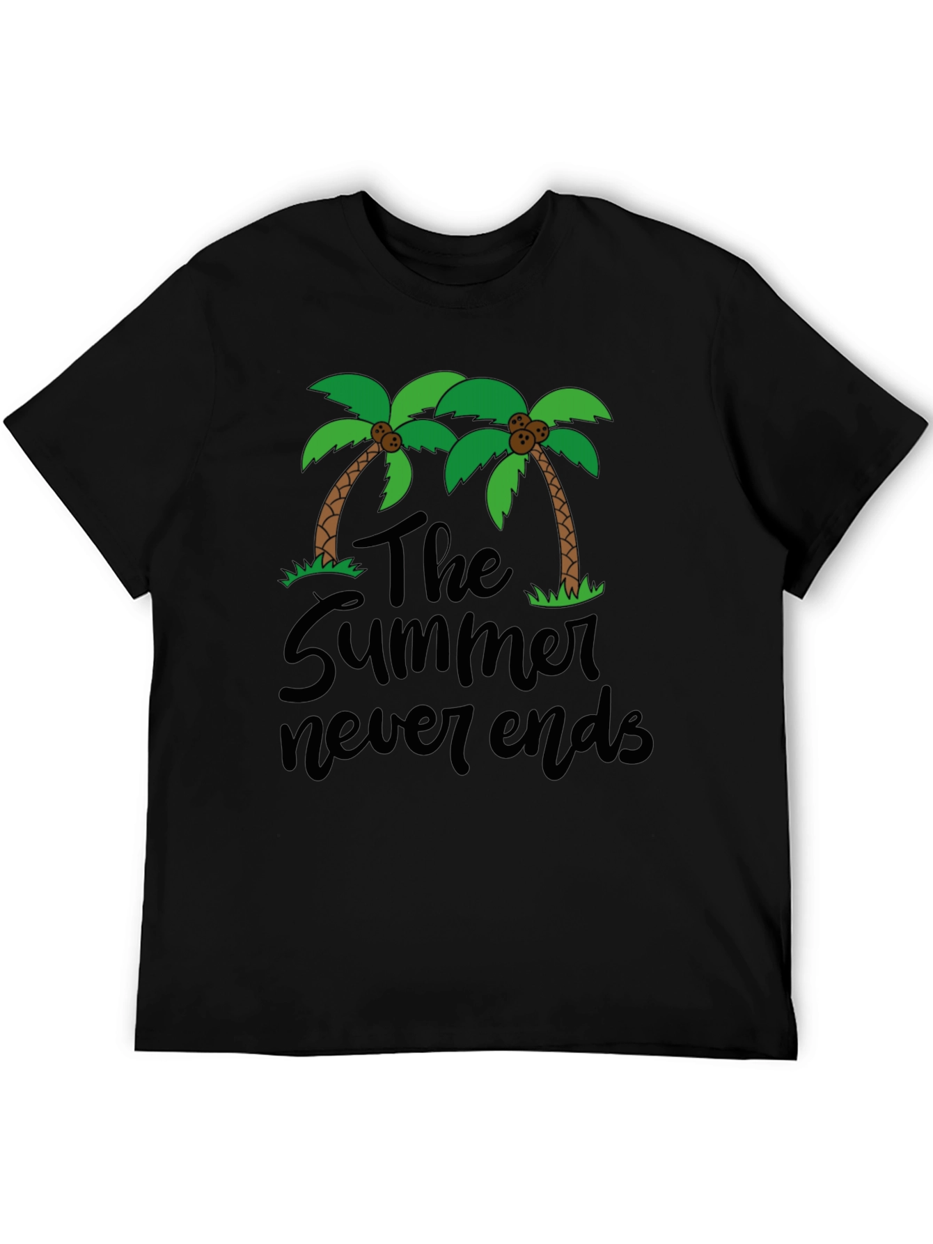The Summer Never Ends T-Shirt Palm Tree Graphic Tee