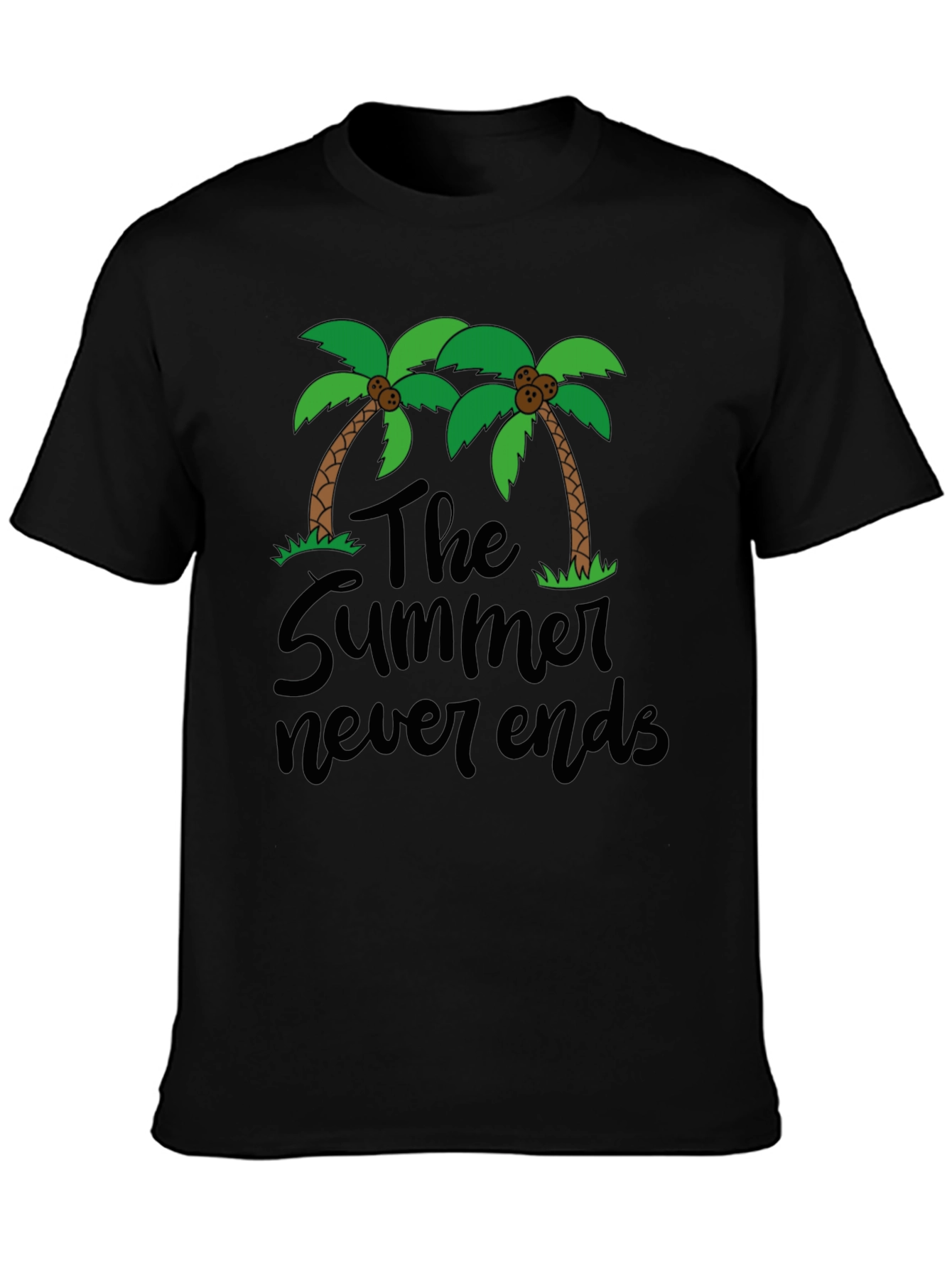 The Summer Never Ends T-Shirt Palm Tree Graphic Tee