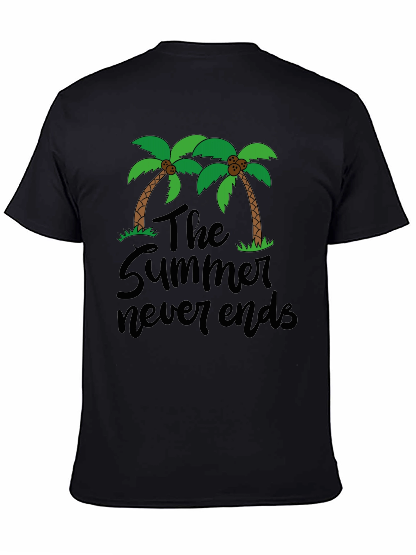 The Summer Never Ends T-Shirt Palm Tree Graphic Tee
