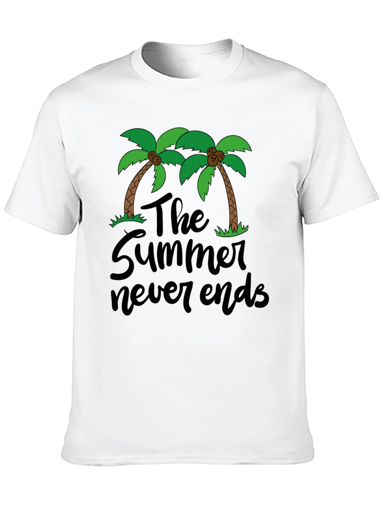 The Summer Never Ends T-Shirt Palm Tree Graphic Tee