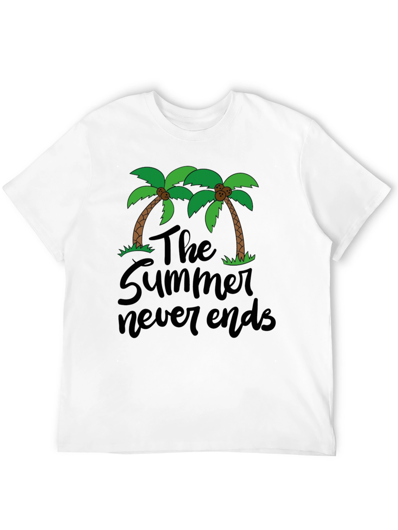 The Summer Never Ends T-Shirt Palm Tree Graphic Tee