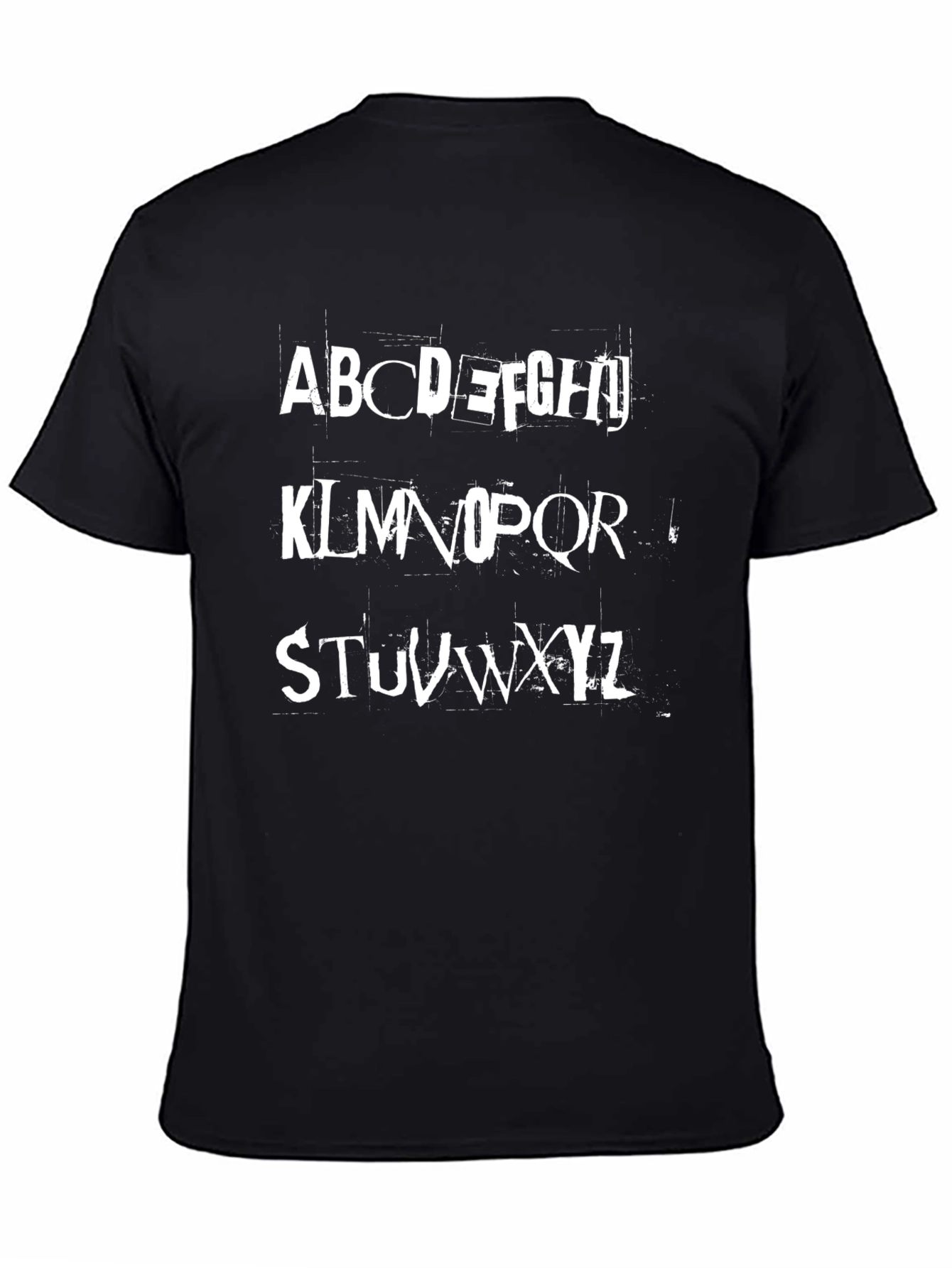 Alphabet Graphic Print Black T-Shirt