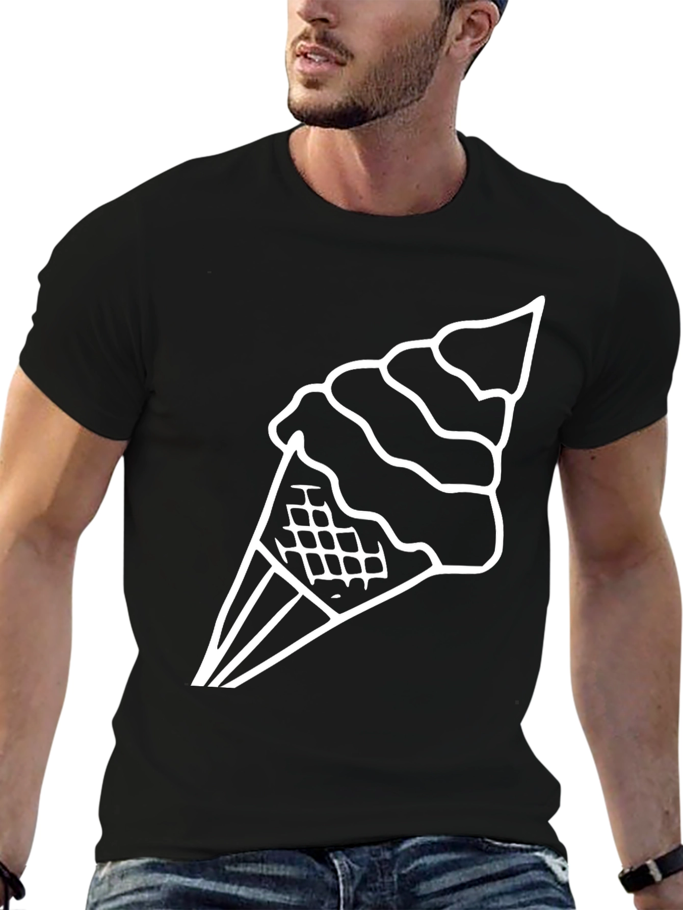 Ice Cream Graphic Tee - Black