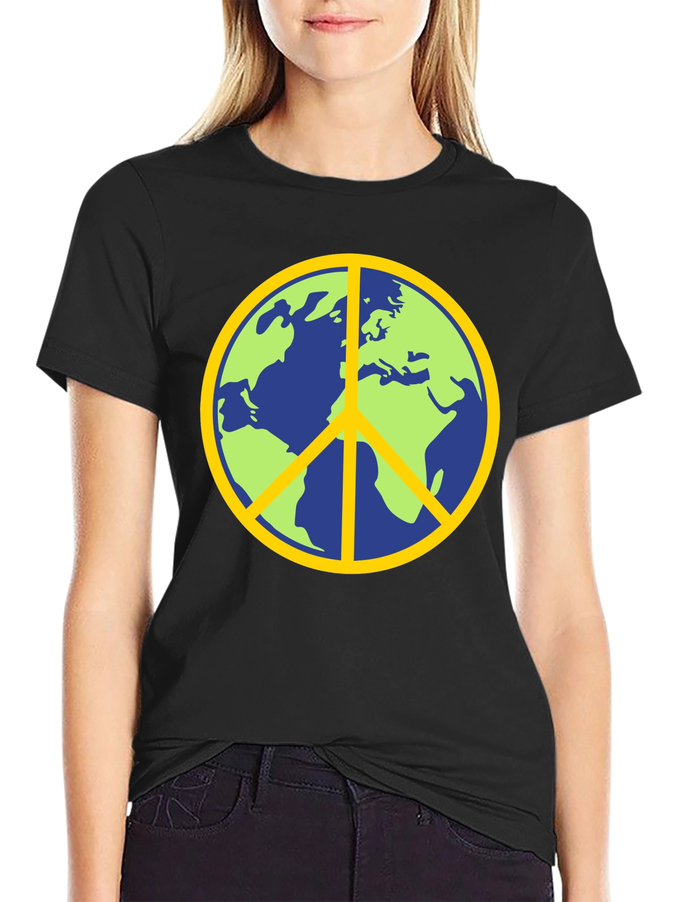 Earth Peace Sign Graphic T-Shirt