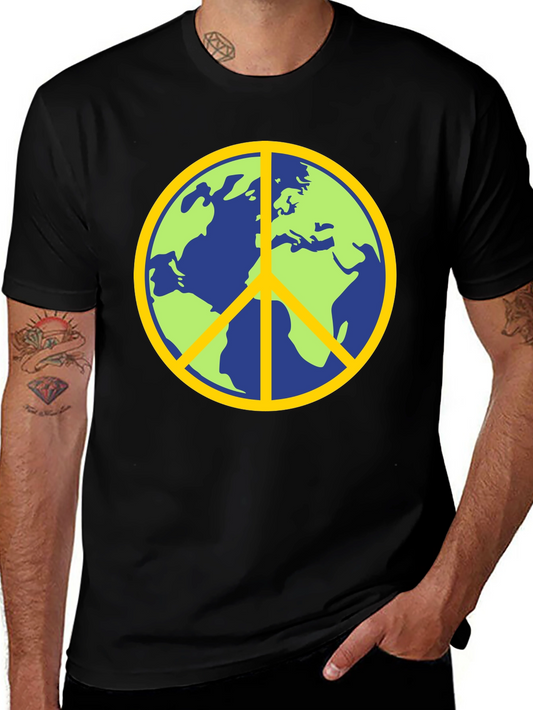 Earth Peace Sign Graphic T-Shirt