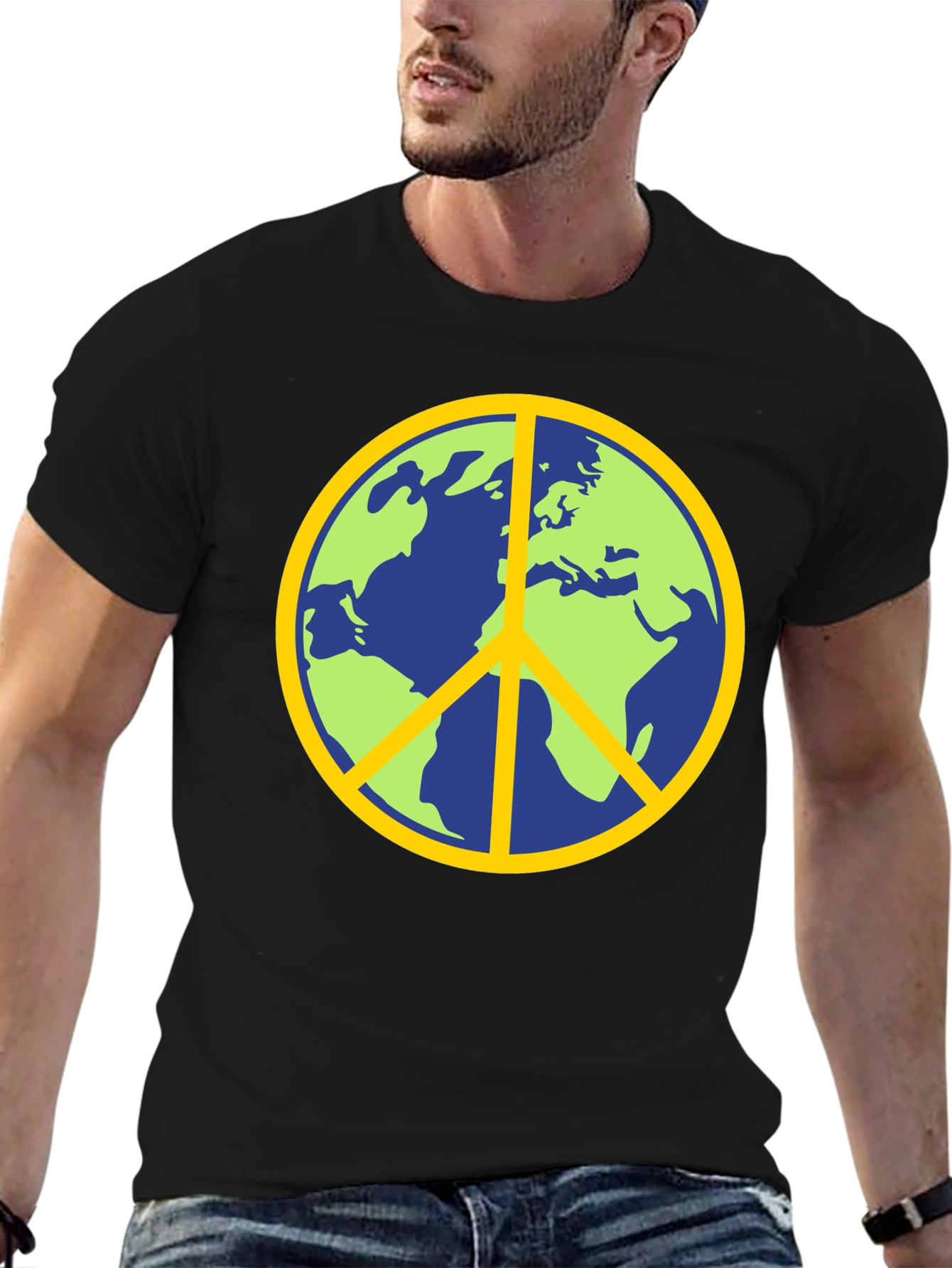 Earth Peace Sign Graphic T-Shirt