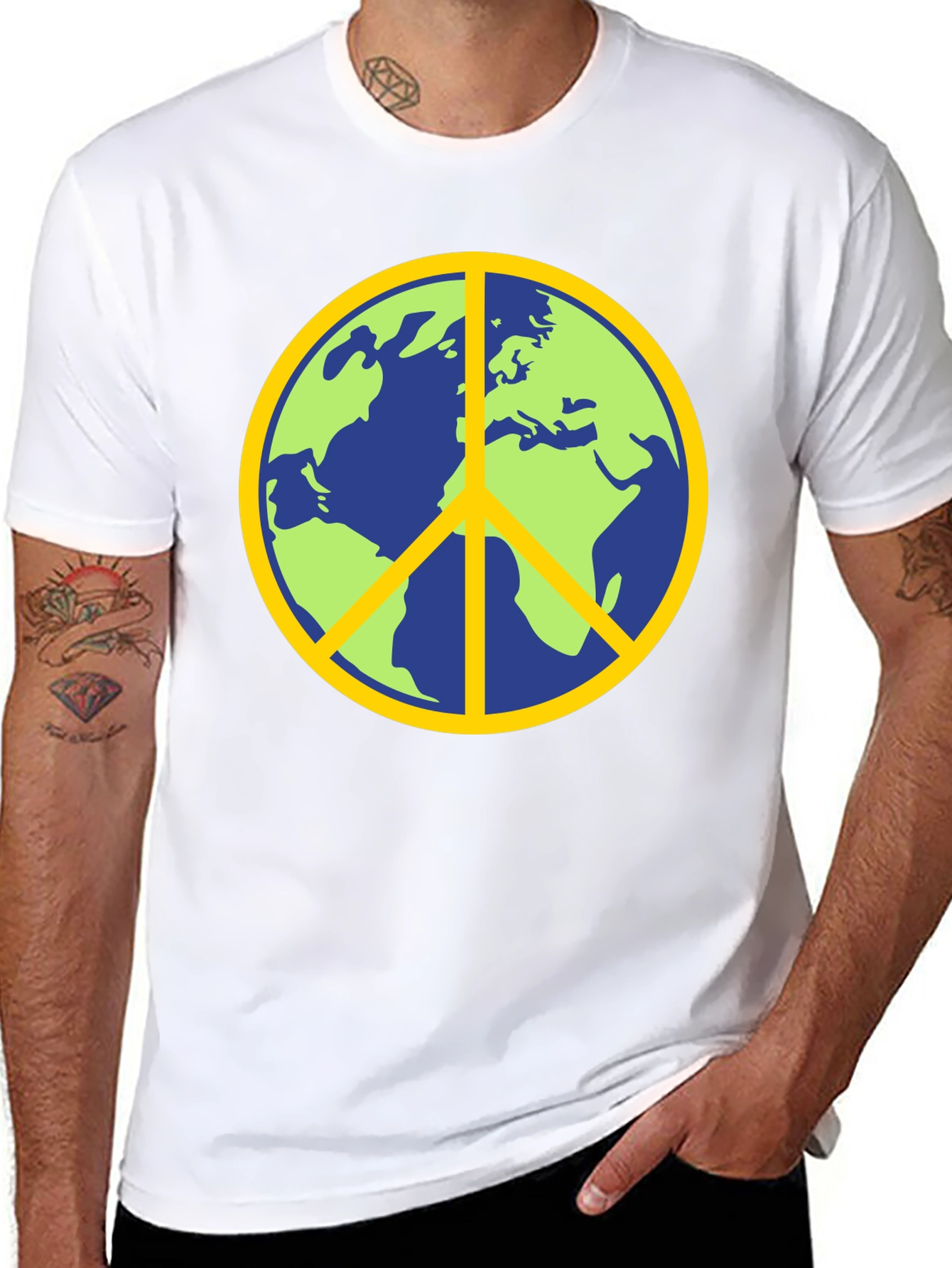 Earth Peace Sign Graphic T-Shirt