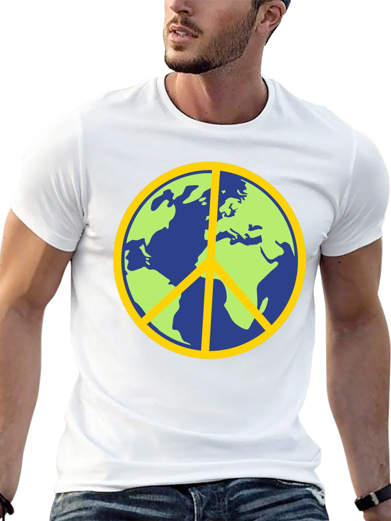Earth Peace Sign Graphic T-Shirt
