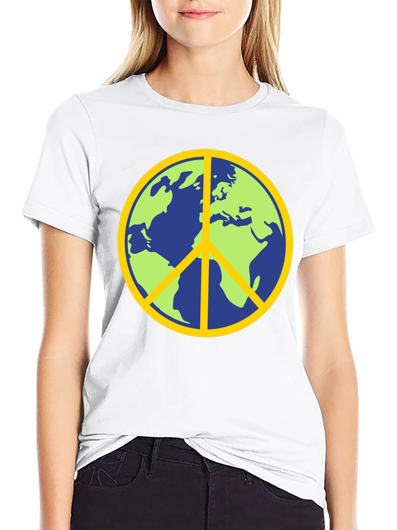 Earth Peace Sign Graphic T-Shirt