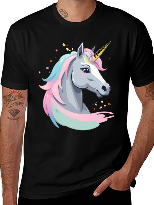 Unicorn Graphic T-Shirt - Black Cotton Tee