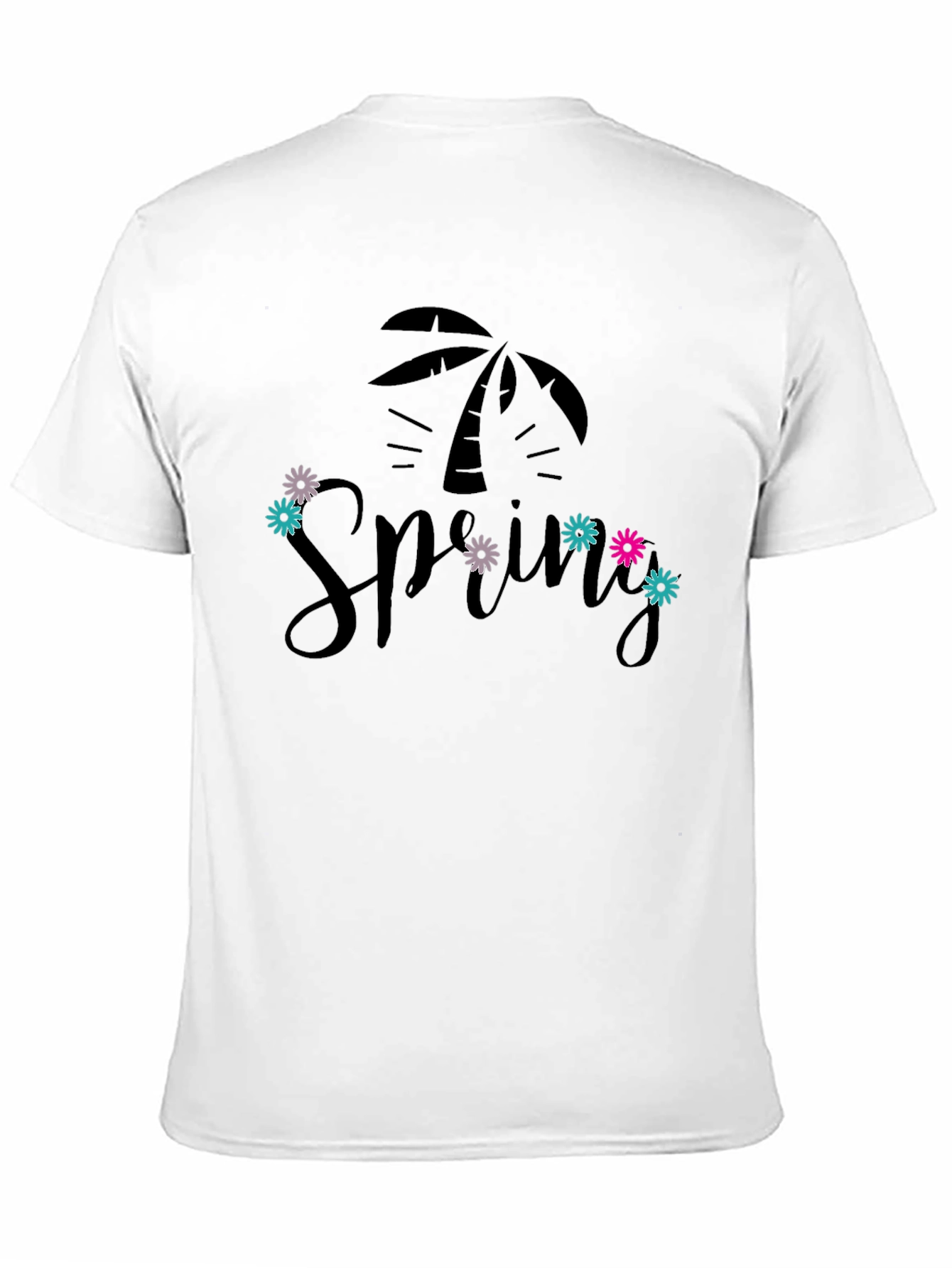 Spring Palm Tee - Black Graphic T-Shirt