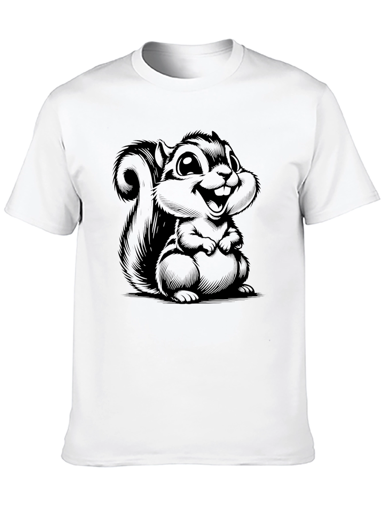 Squirrel Graphic T-Shirt - Black Cotton Tee