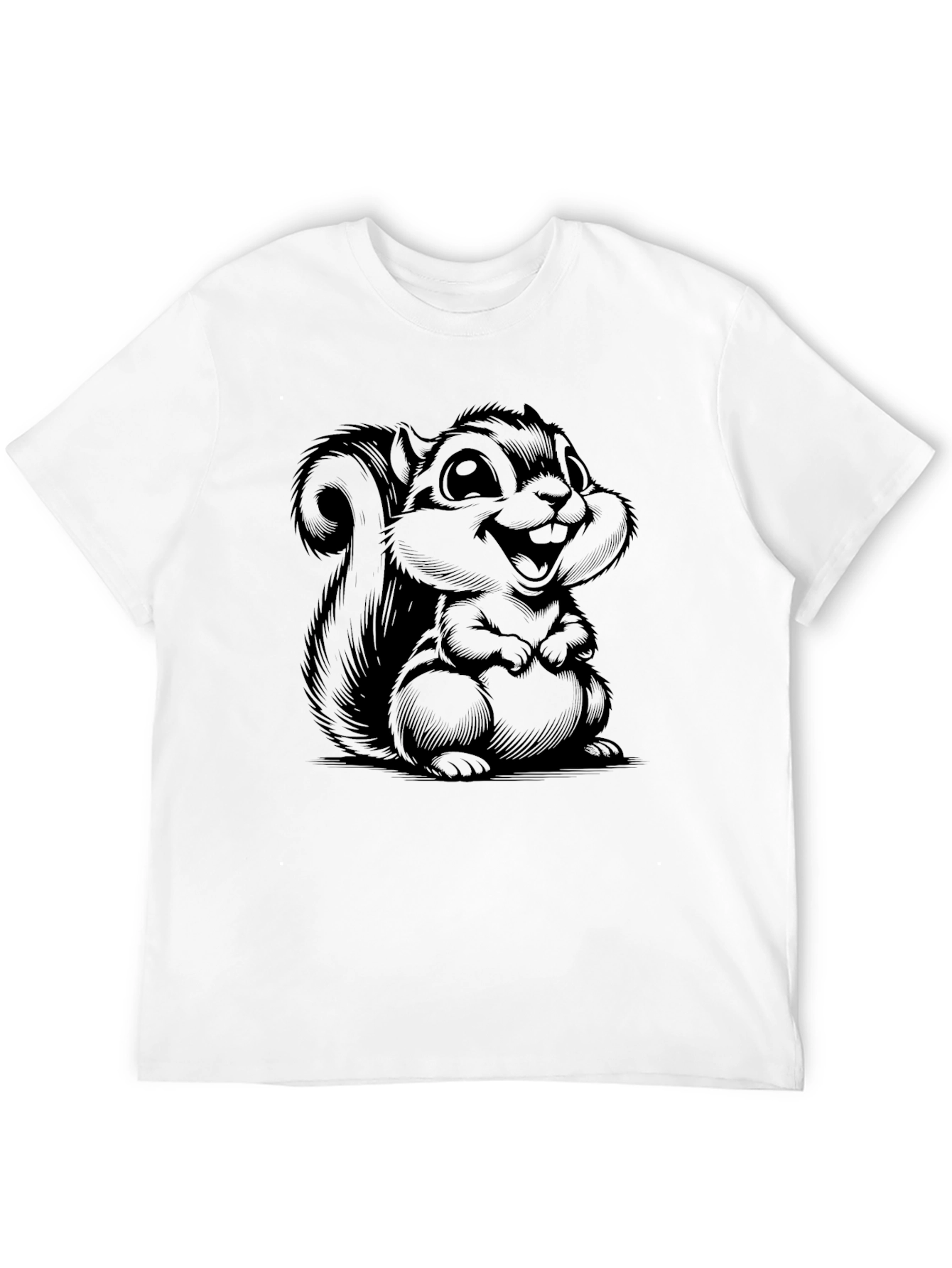 Squirrel Graphic T-Shirt - Black Cotton Tee